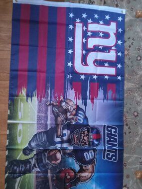 New York Giants NFL 3X5 Feet American Flag Banner Pole or Wall Decor